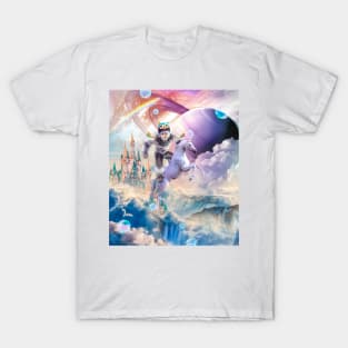 Bigfoot Yeti Sasquatch Riding Unicorn T-Shirt